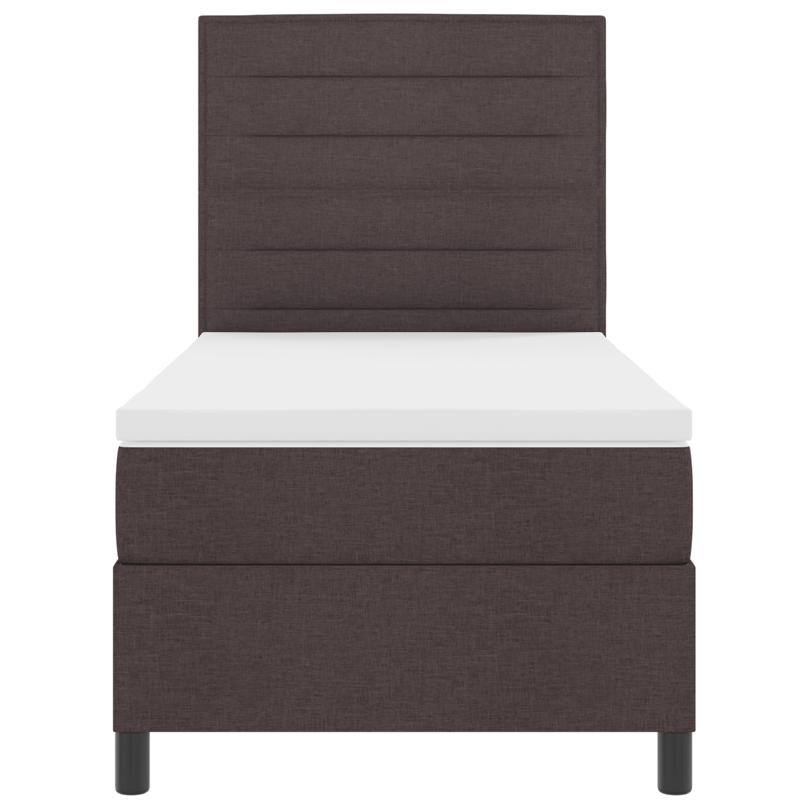 Boxspringbed met matras en LED stof donkerbruin 90x200 cm