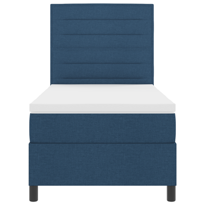 Boxspringbed met matras en LED stof blauw 100x200 cm