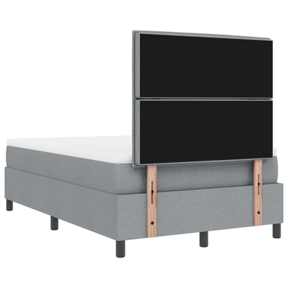 Boxspring Bed met Matras & LED Licht Licht Grijs 120x190 cm Stof