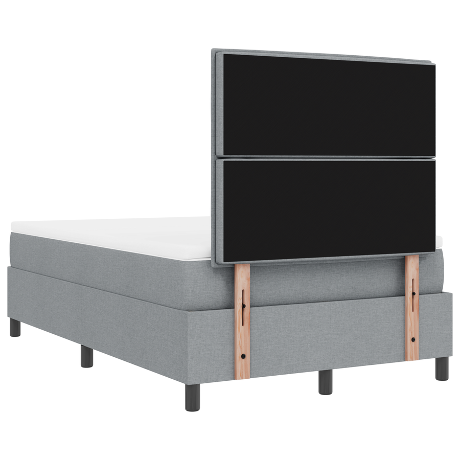 Boxspring Bed met Matras & LED Licht Licht Grijs 120x190 cm Stof