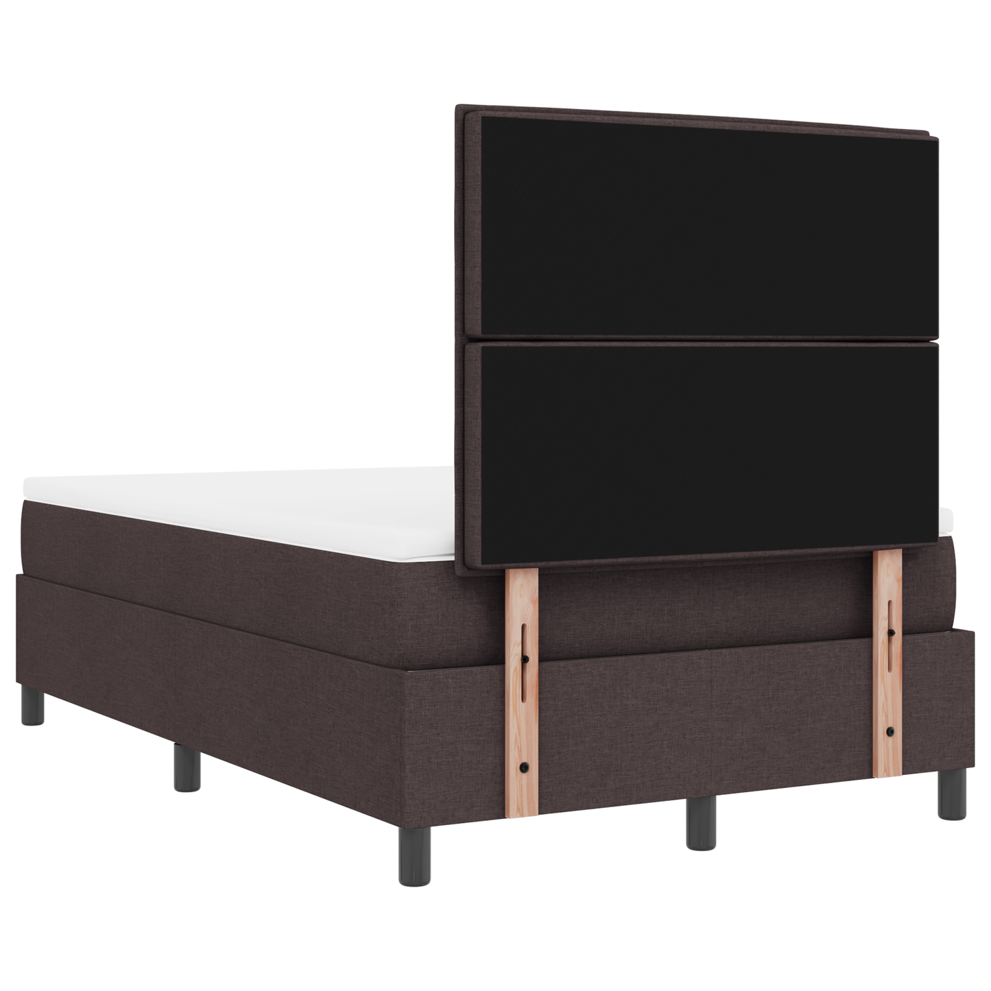 Boxspring Bed met Matras & LED Donkerbruin 120x190 cm Stof