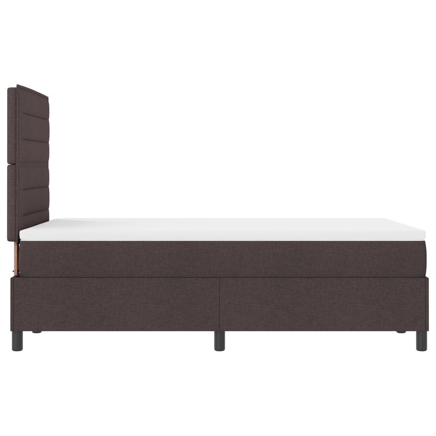 Boxspring Bed met Matras & LED Donkerbruin 120x190 cm Stof