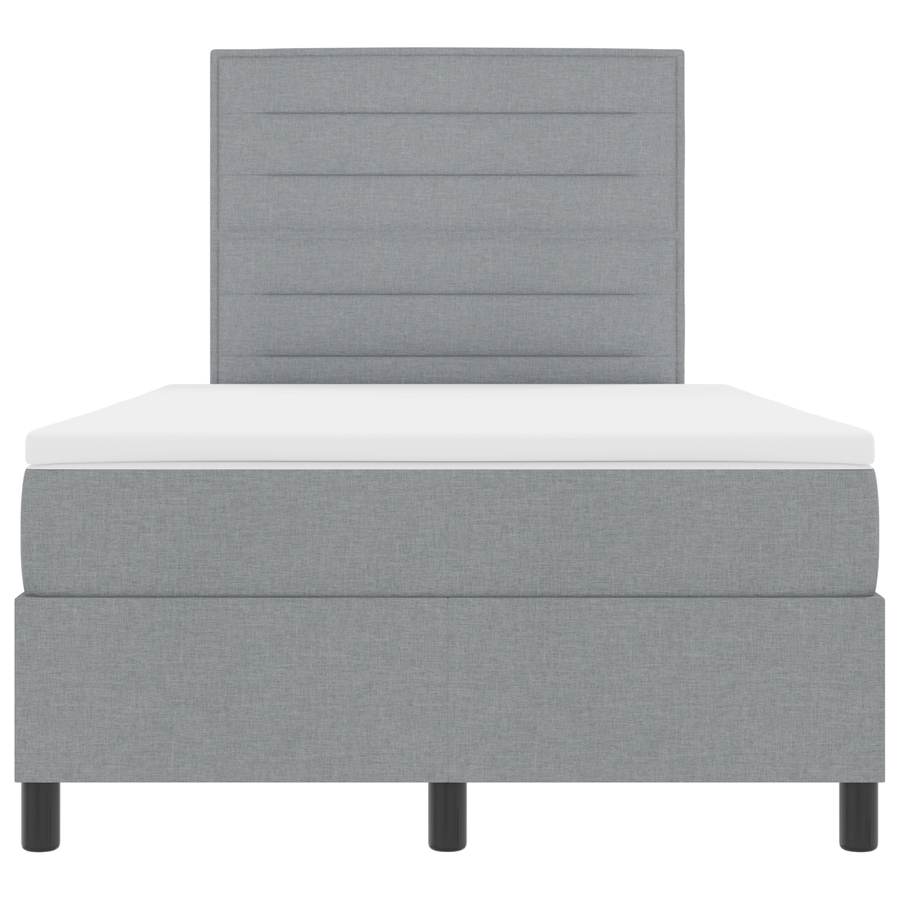 Boxspringbed met matras en LED stof lichtgrijs 120x200 cm