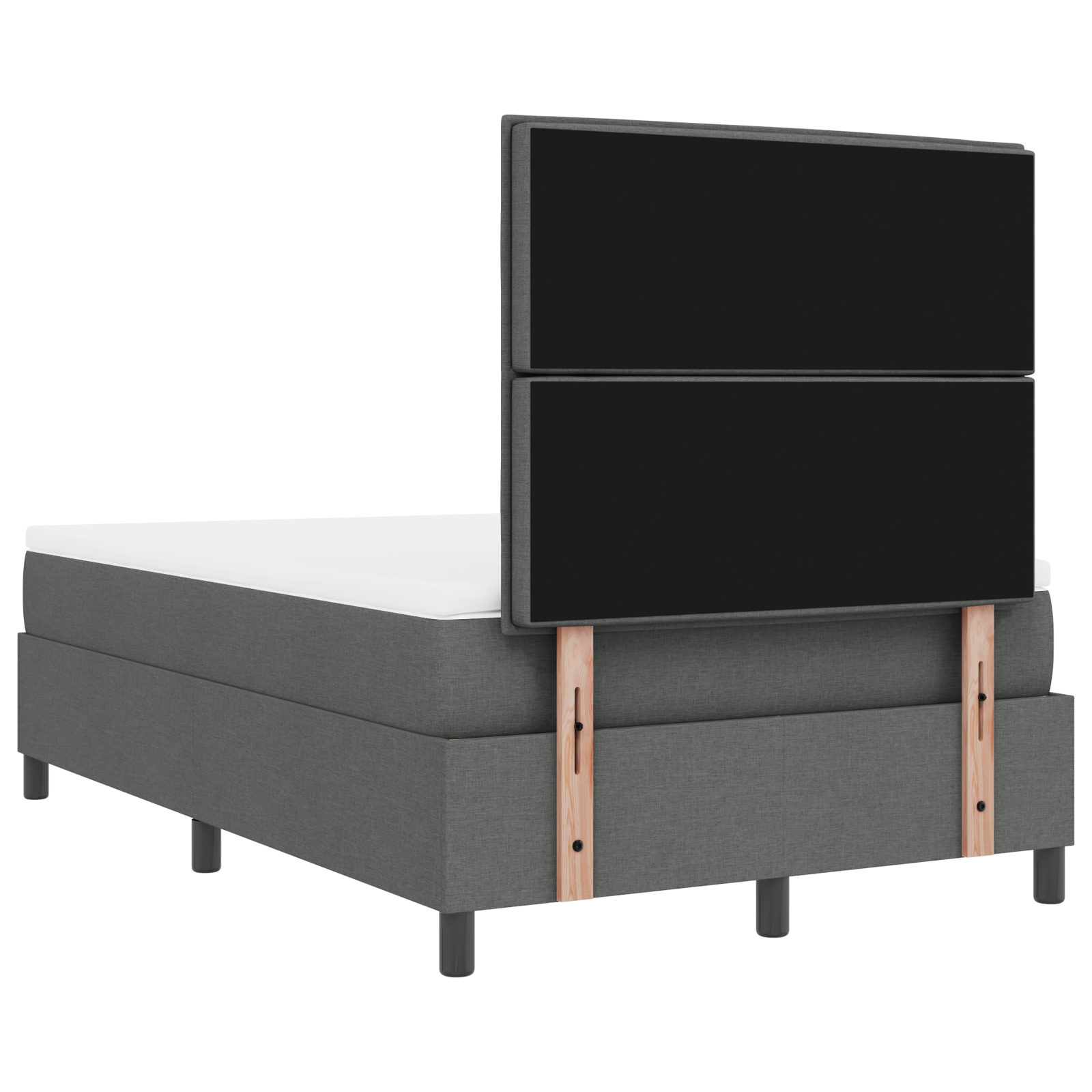 Boxspringbed met matras en LED stof donkergrijs 120x200 cm