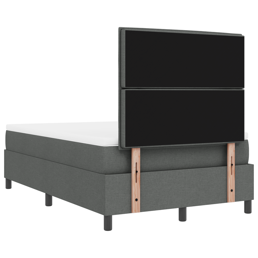 Boxspringbed met matras en LED stof donkergrijs 120x200 cm
