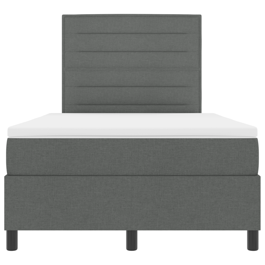 Boxspringbed met matras en LED stof donkergrijs 120x200 cm