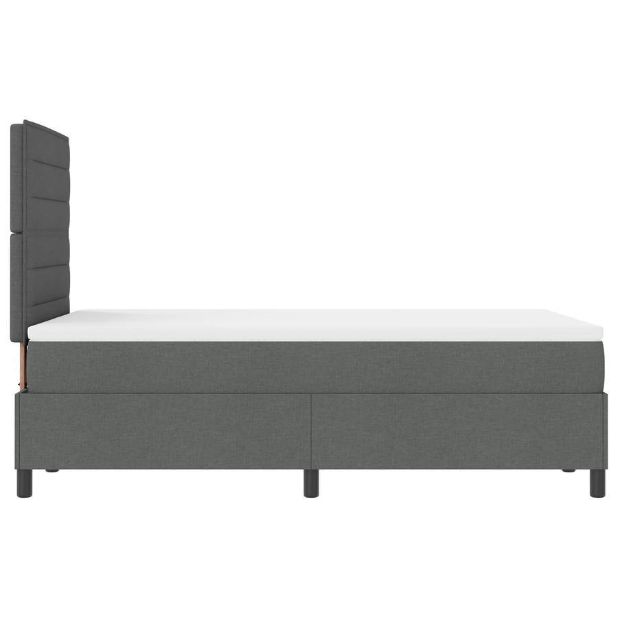 Boxspringbed met matras en LED stof donkergrijs 120x200 cm