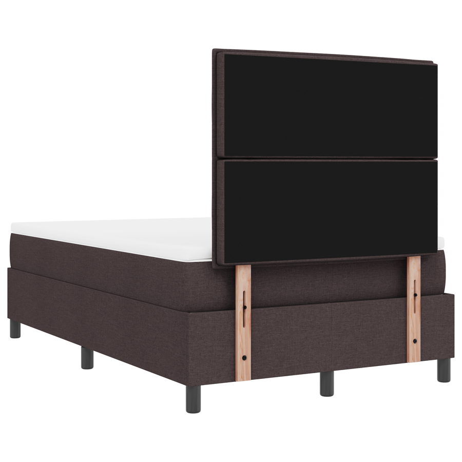 Boxspringbed met matras en LED stof donkerbruin 120x200 cm