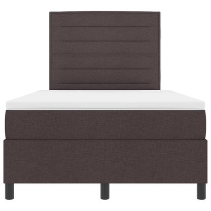 Boxspringbed met matras en LED stof donkerbruin 120x200 cm