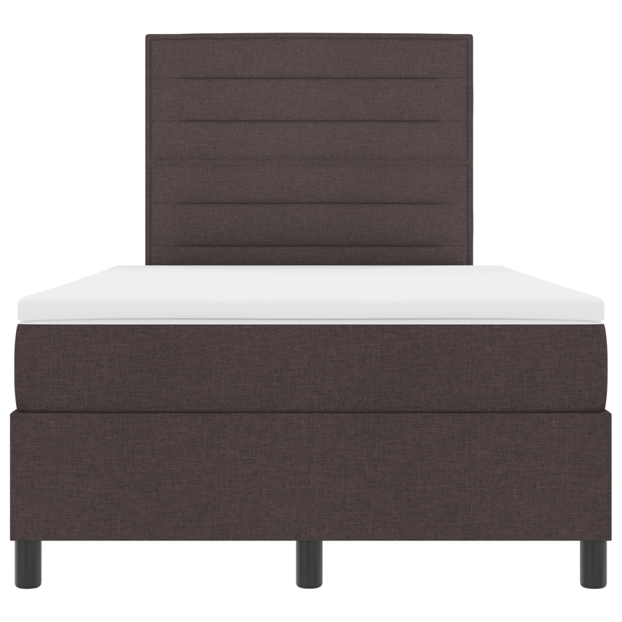 Boxspringbed met matras en LED stof donkerbruin 120x200 cm