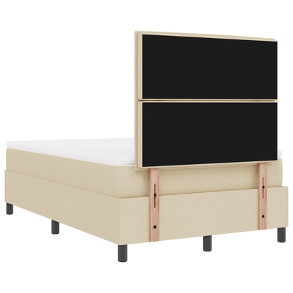Boxspringbed met matras en LED stof crèmekleurig 120x200 cm