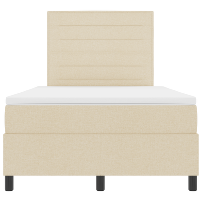 Boxspringbed met matras en LED stof crèmekleurig 120x200 cm