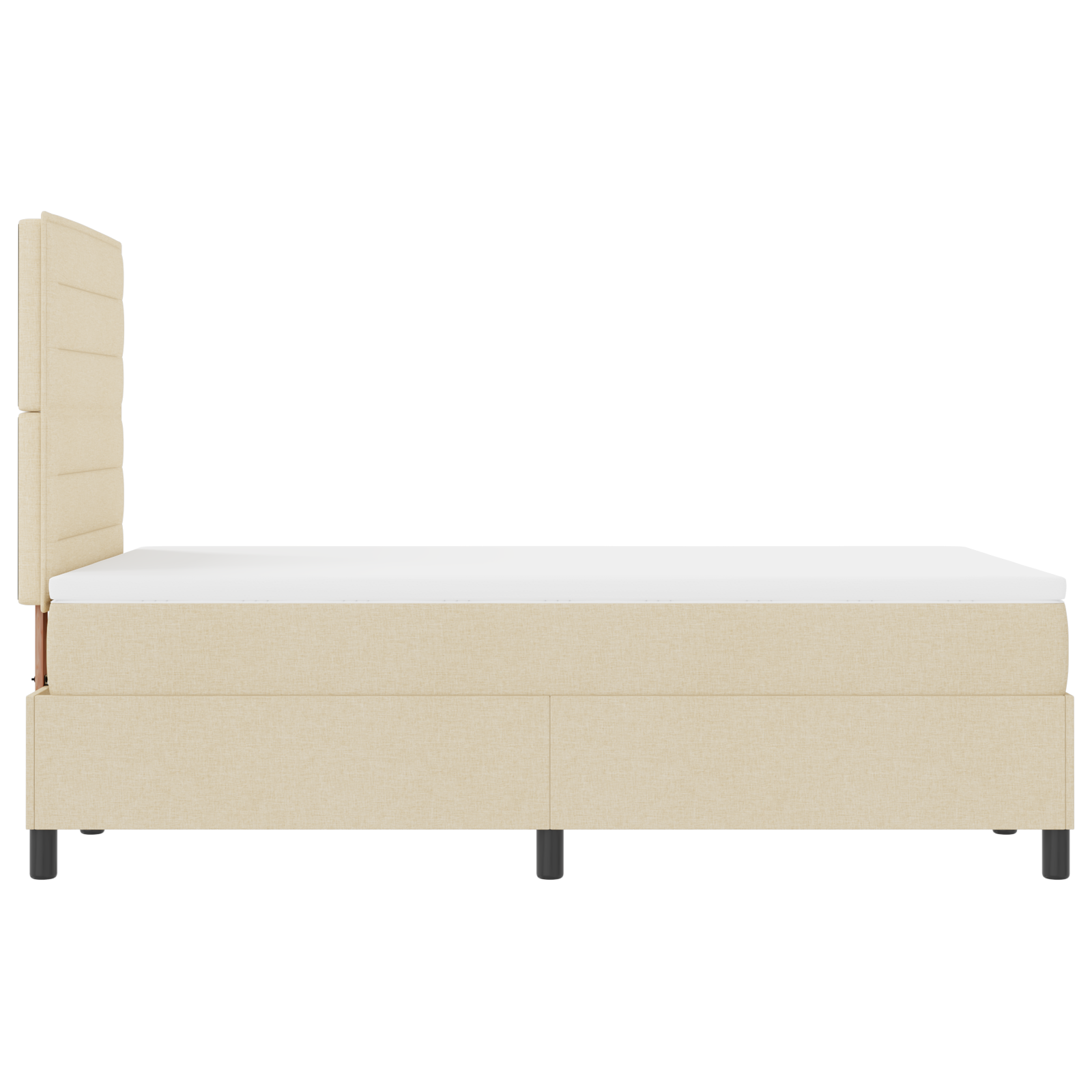 Boxspringbed met matras en LED stof crèmekleurig 120x200 cm