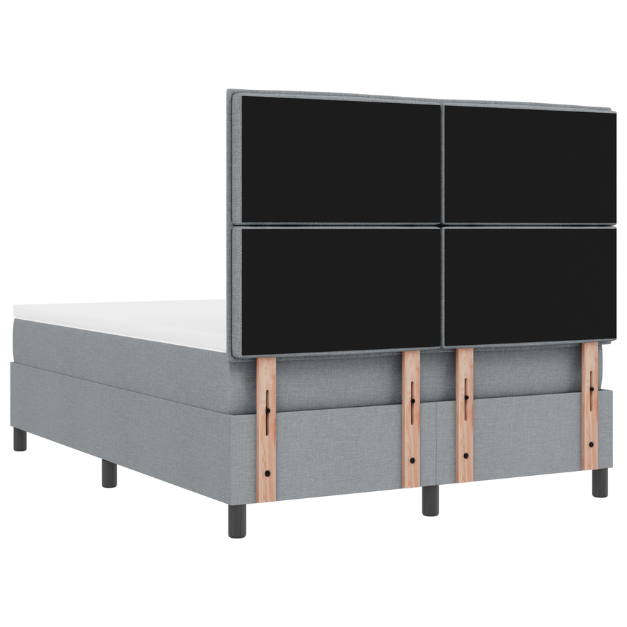 Boxspringbed met matras en LED stof lichtgrijs 140x190 cm