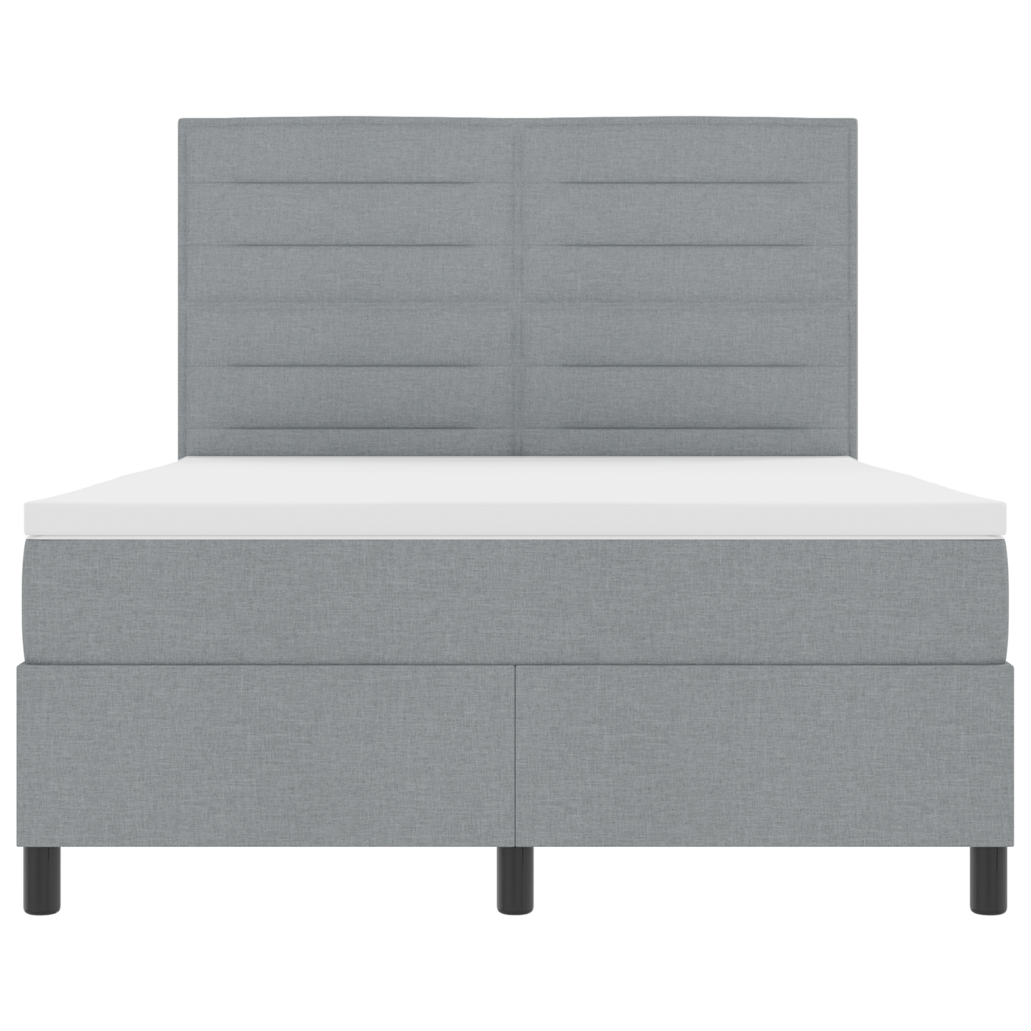 Boxspringbed met matras en LED stof lichtgrijs 140x190 cm
