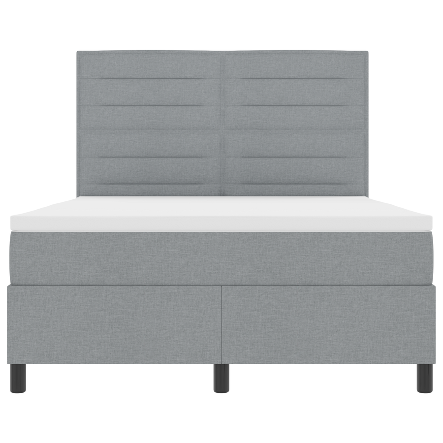Boxspringbed met matras en LED stof lichtgrijs 140x190 cm