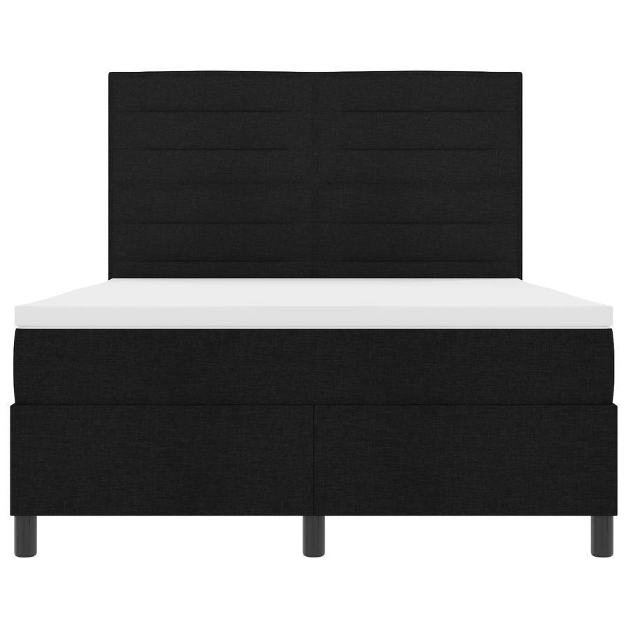 Boxspringbed met matras en LED stof zwart 140x190 cm