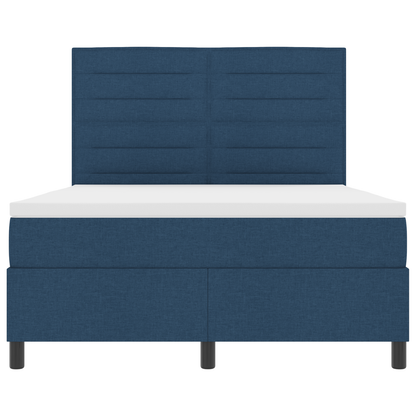 Boxspringbed met matras en LED stof blauw 140x190 cm