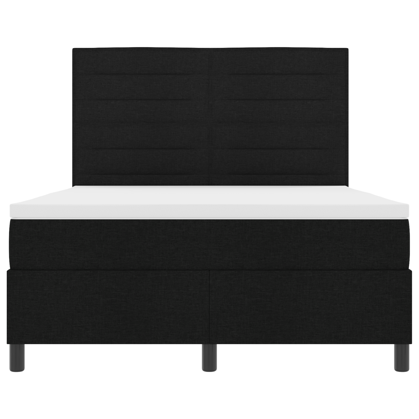 Boxspringbed met matras en LED stof zwart 140x200 cm