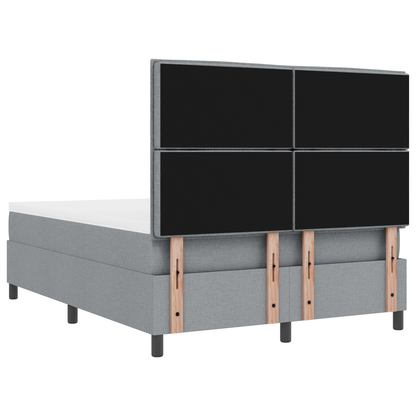 Boxspringbed met matras en LED stof lichtgrijs 160x200 cm