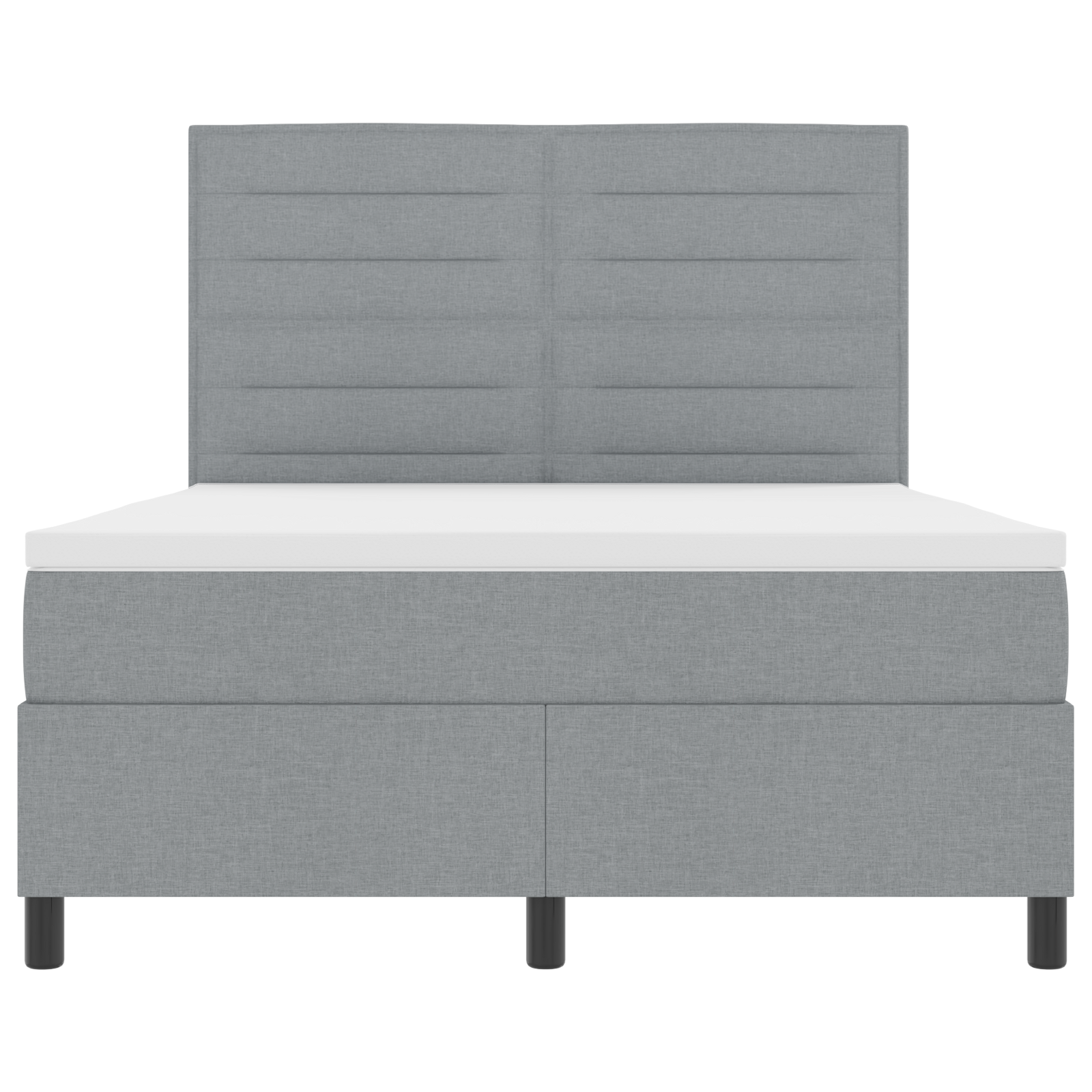 Boxspringbed met matras en LED stof lichtgrijs 160x200 cm