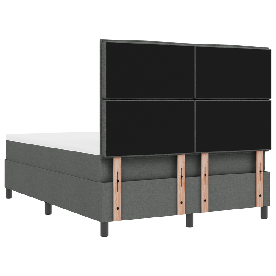 Boxspringbed met matras en LED stof donkergrijs 160x200 cm