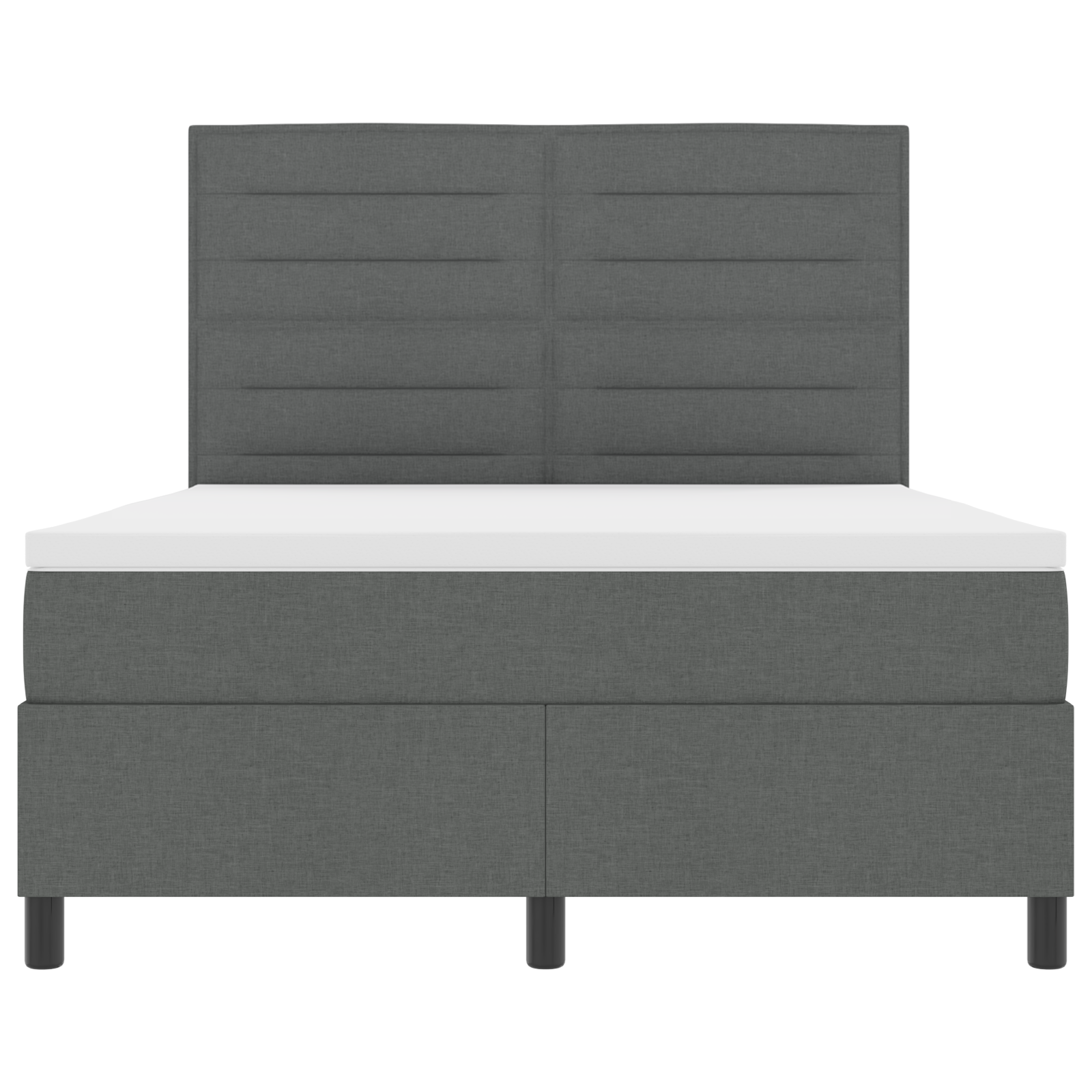 Boxspringbed met matras en LED stof donkergrijs 160x200 cm