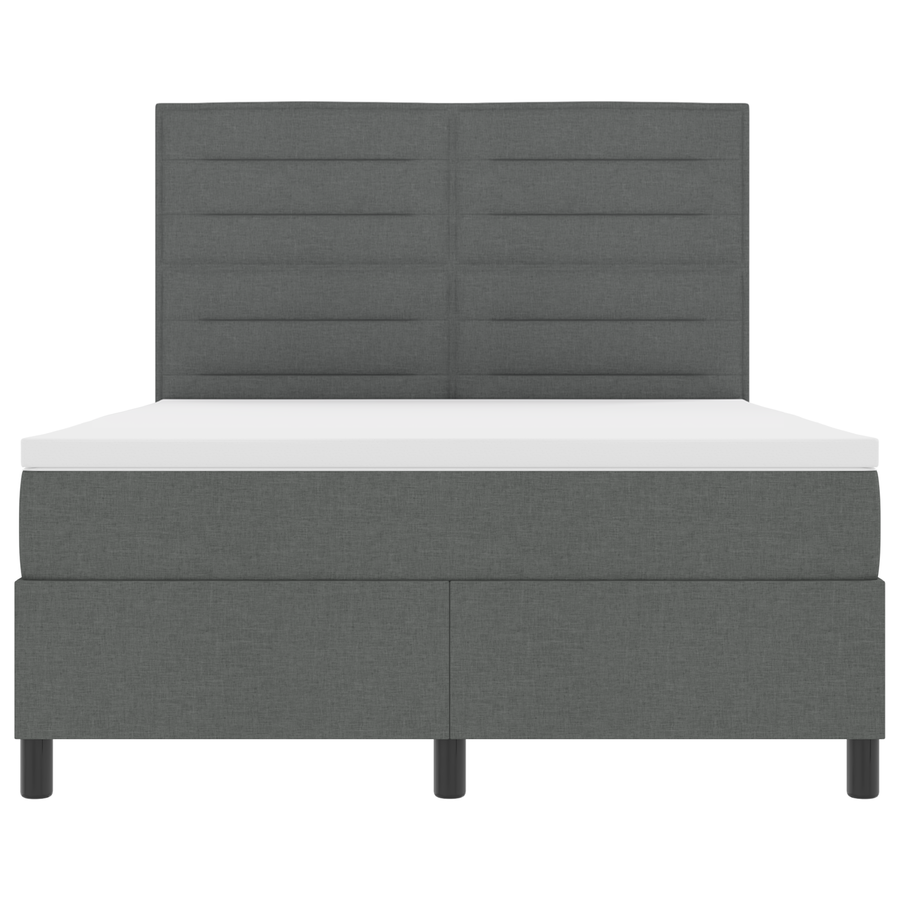 Boxspringbed met matras en LED stof donkergrijs 160x200 cm