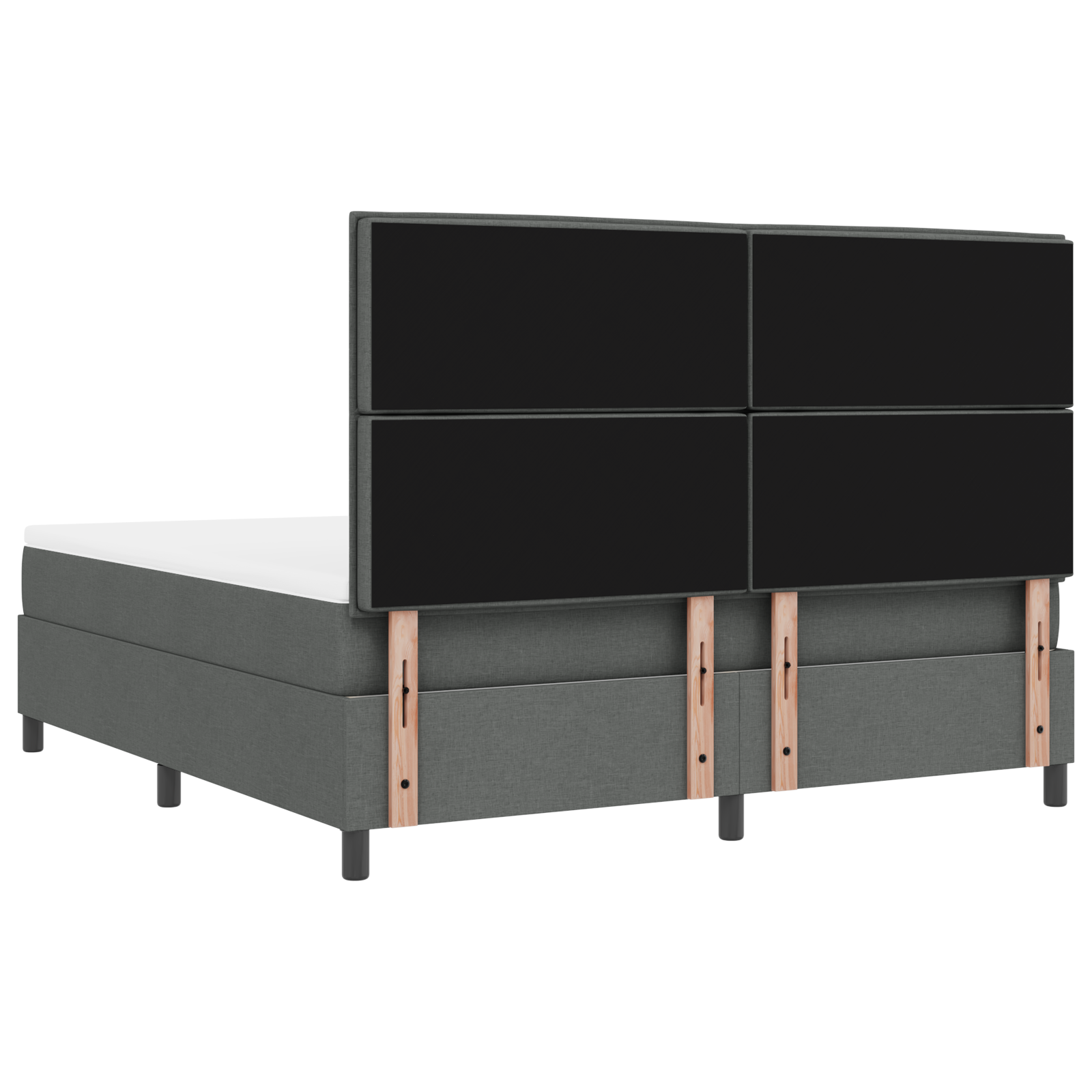 Boxspring Bed met Matras & LED Donkergrijs 180x200 cm Stof