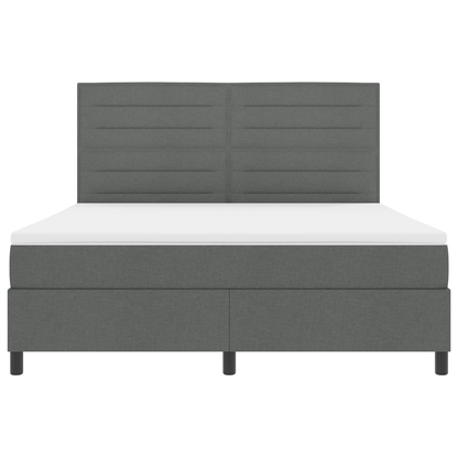 Boxspring Bed met Matras & LED Donkergrijs 180x200 cm Stof
