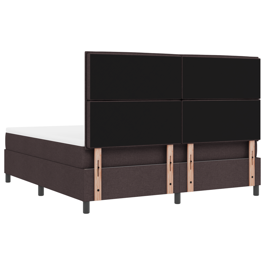 Boxspring Bed met Matras & LED Donkerbruin 180x200 cm Stof