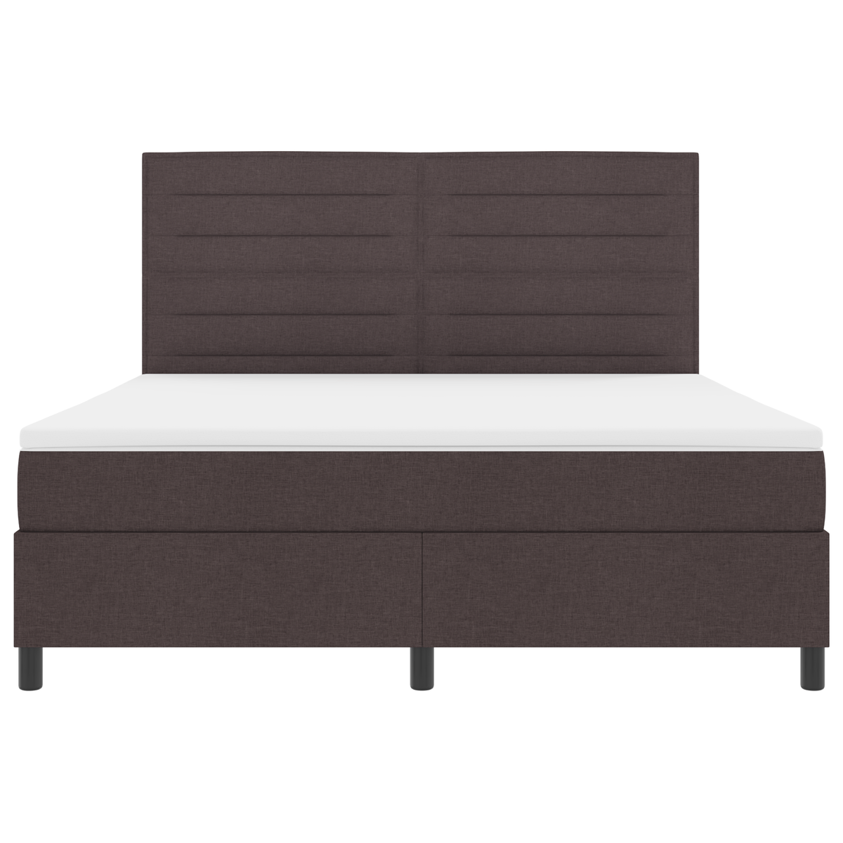 Boxspring Bed met Matras & LED Donkerbruin 180x200 cm Stof