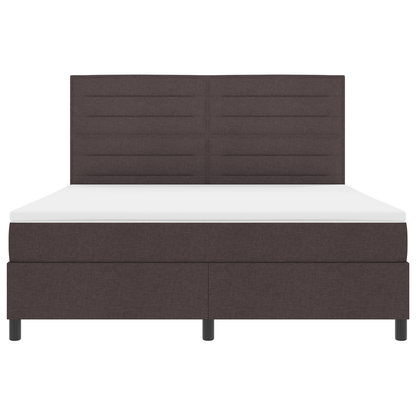Boxspring Bed met Matras & LED Donkerbruin 180x200 cm Stof