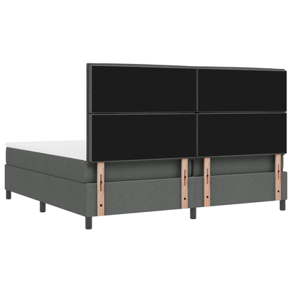 Boxspring Bed met Matras & LED Donkergrijs 200x200 cm Stof