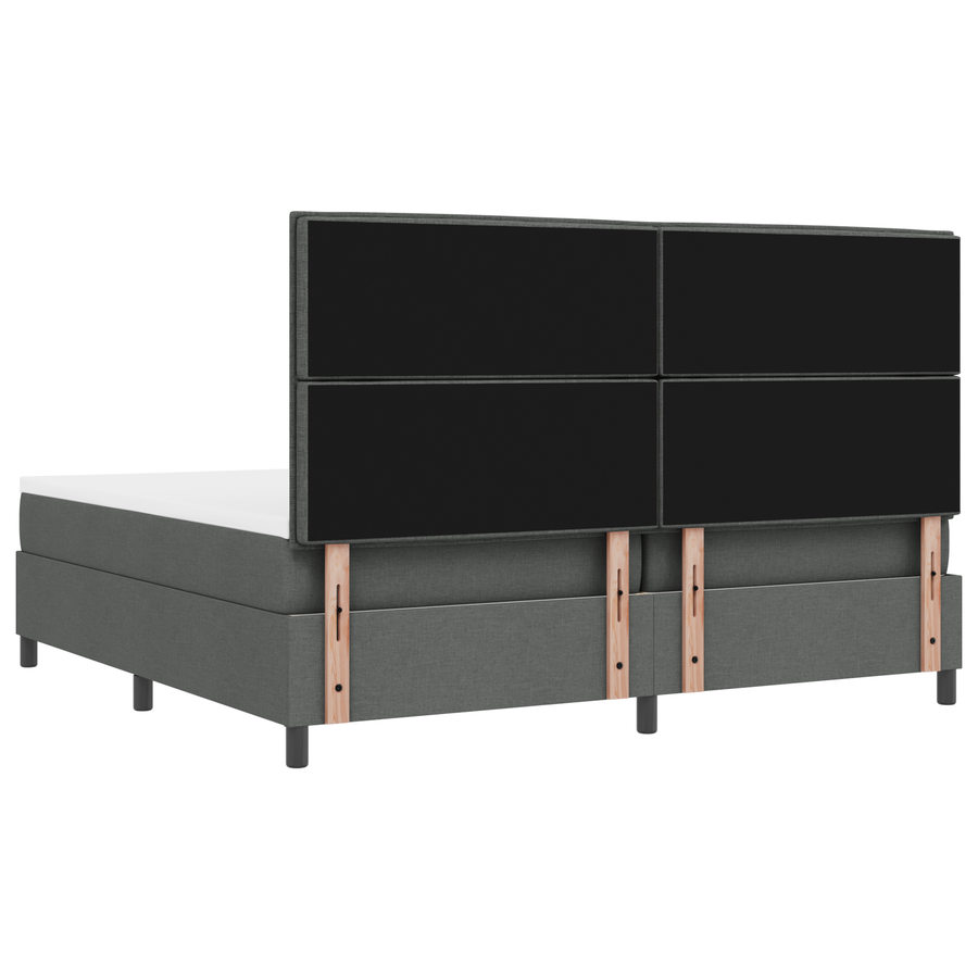 Boxspring Bed met Matras & LED Donkergrijs 200x200 cm Stof