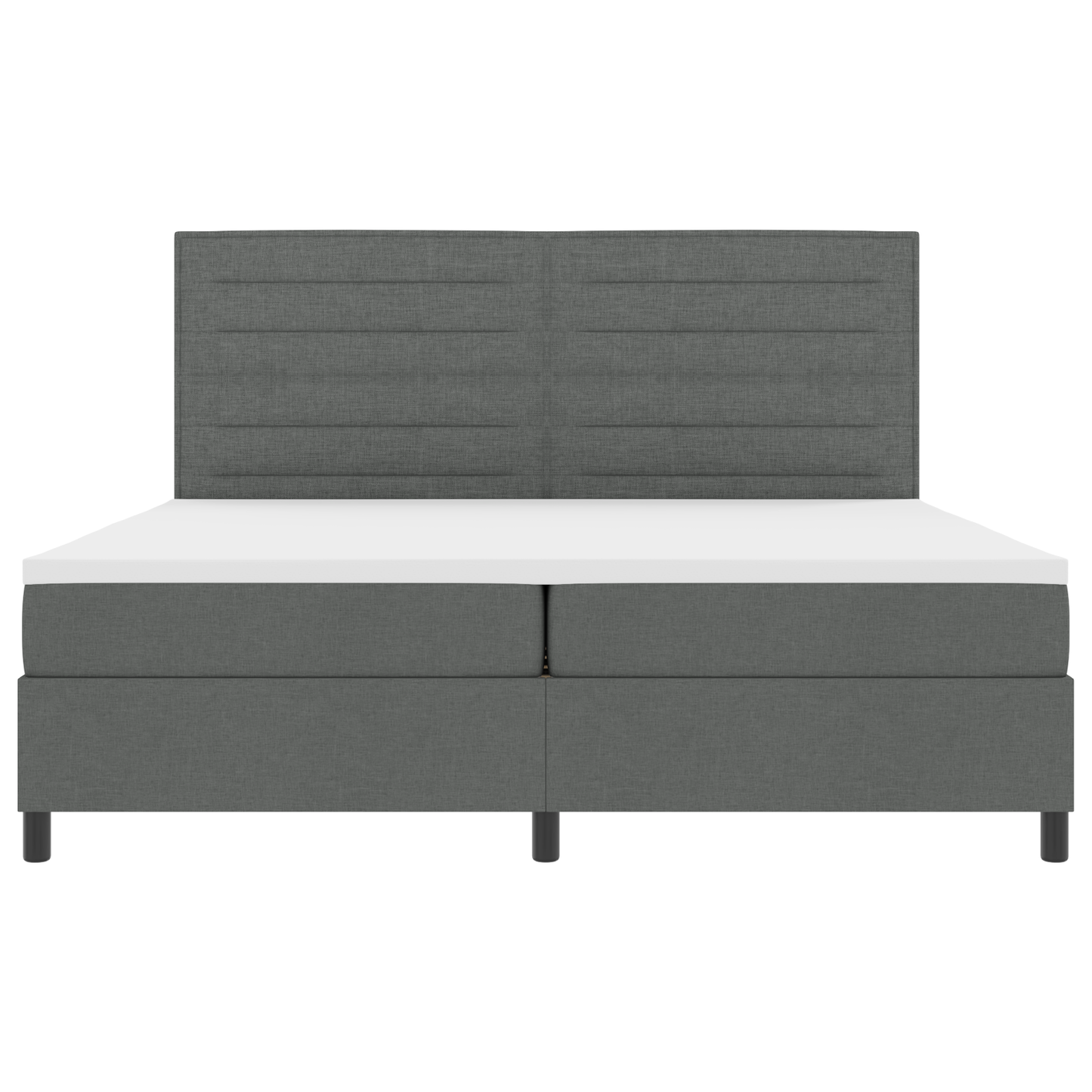Boxspring Bed met Matras & LED Donkergrijs 200x200 cm Stof