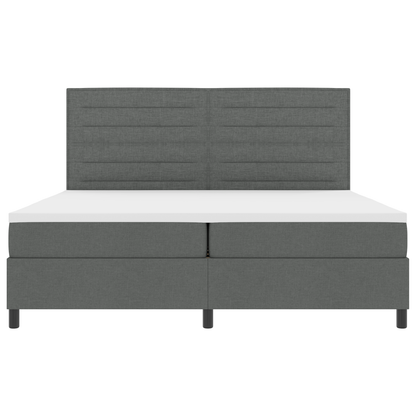 Boxspring Bed met Matras & LED Donkergrijs 200x200 cm Stof