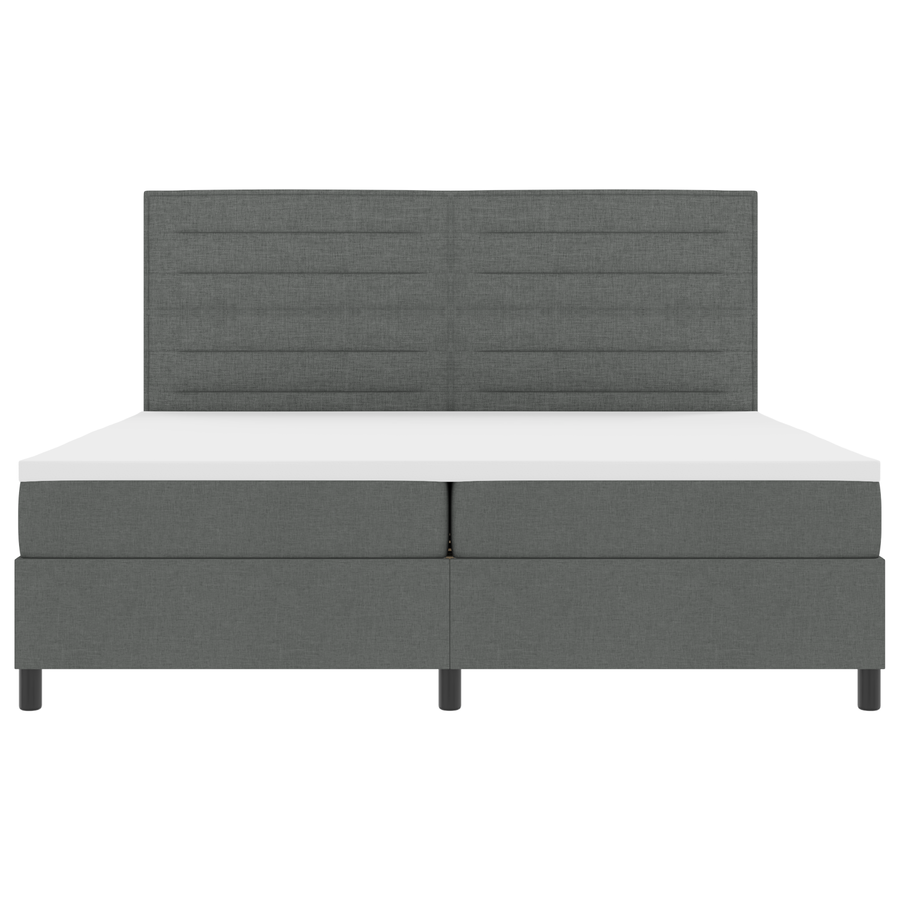Boxspring Bed met Matras & LED Donkergrijs 200x200 cm Stof