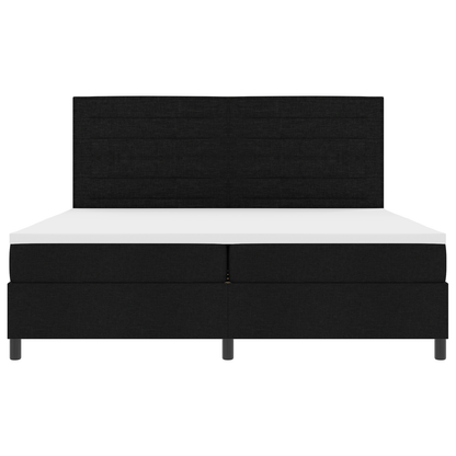 Boxspringbed met Matras en LED in Zwart 200x200 cm Stof