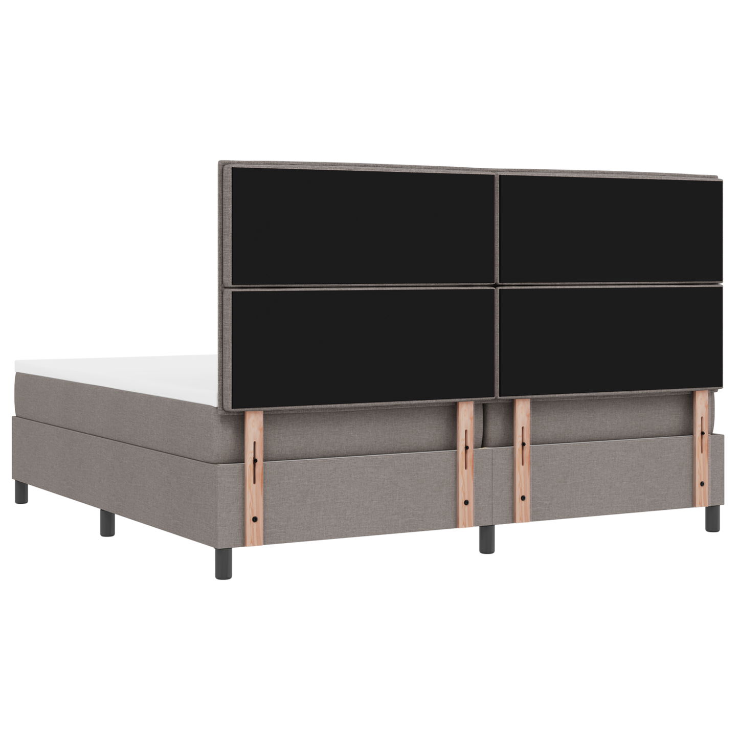 Boxspringbed met matras en LED stof taupe 180x200 cm