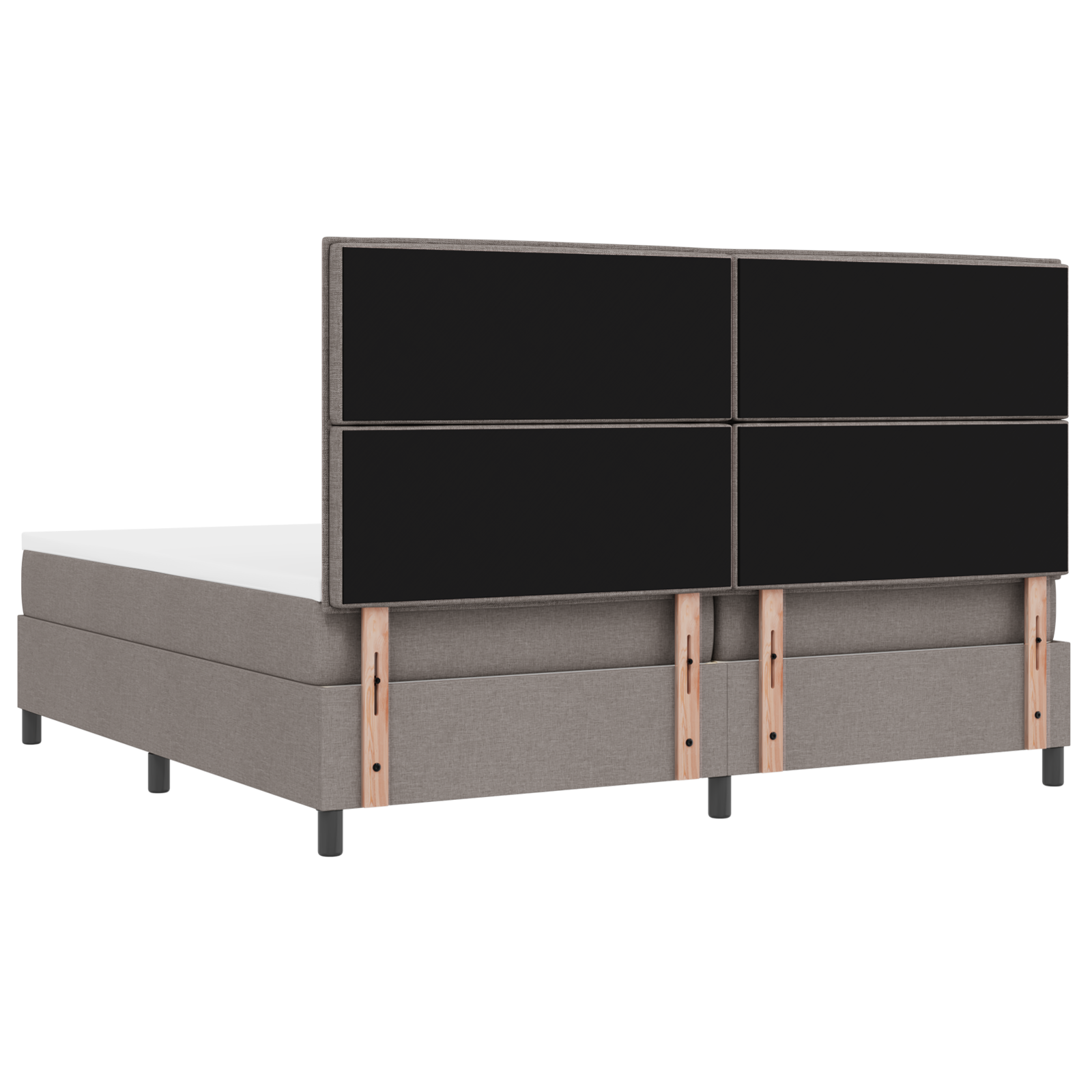 Boxspringbed met matras en LED stof taupe 180x200 cm