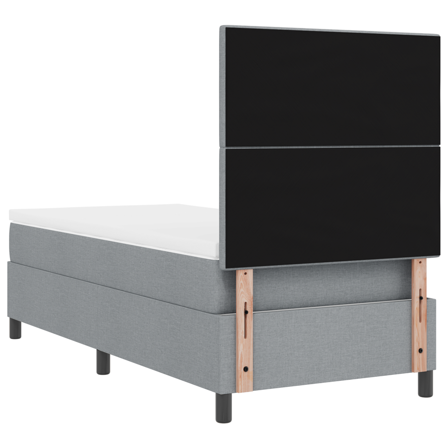 Boxspringbed met Matras & LED Lichtgrijs 80x200 cm Stof