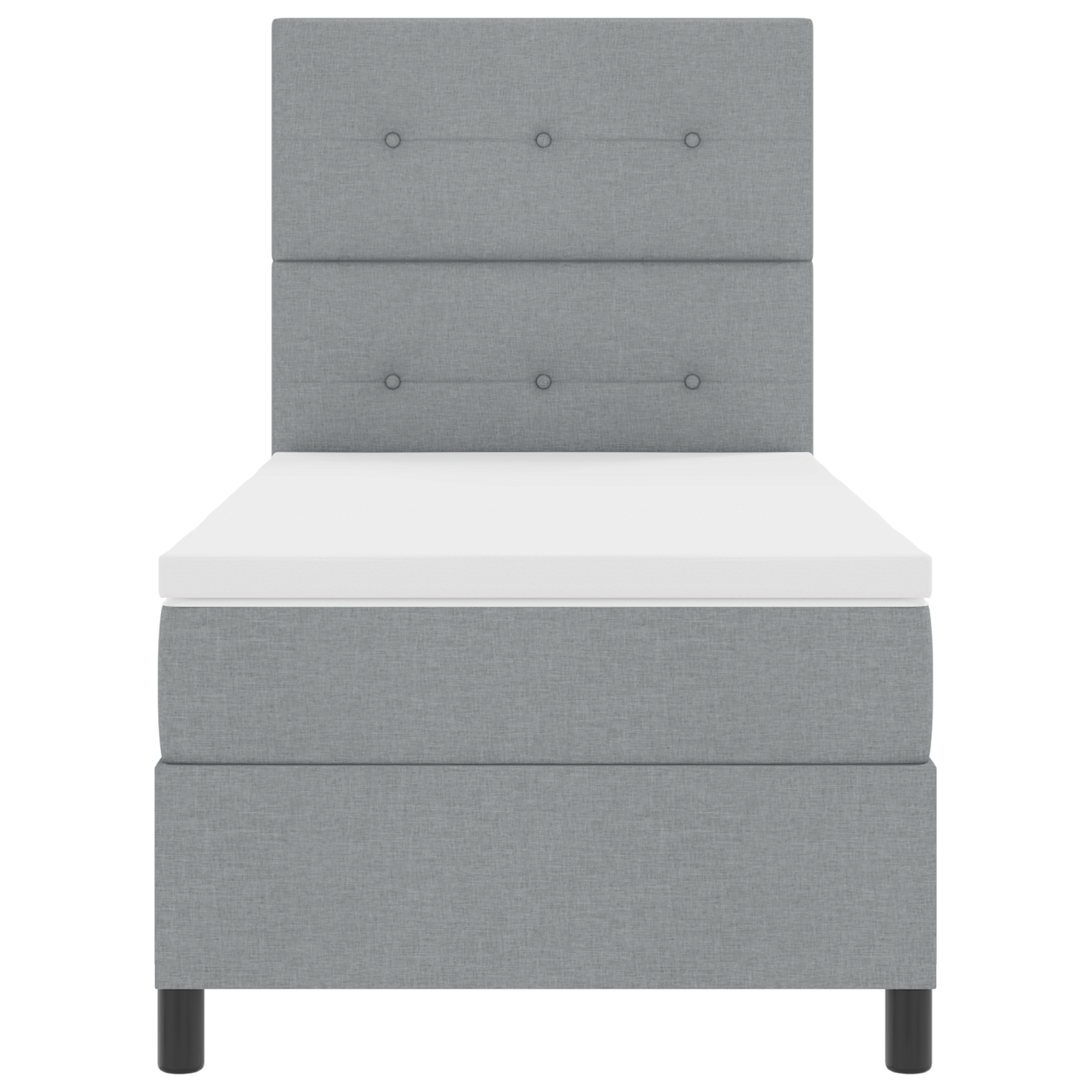 Boxspringbed met Matras & LED Lichtgrijs 80x200 cm Stof