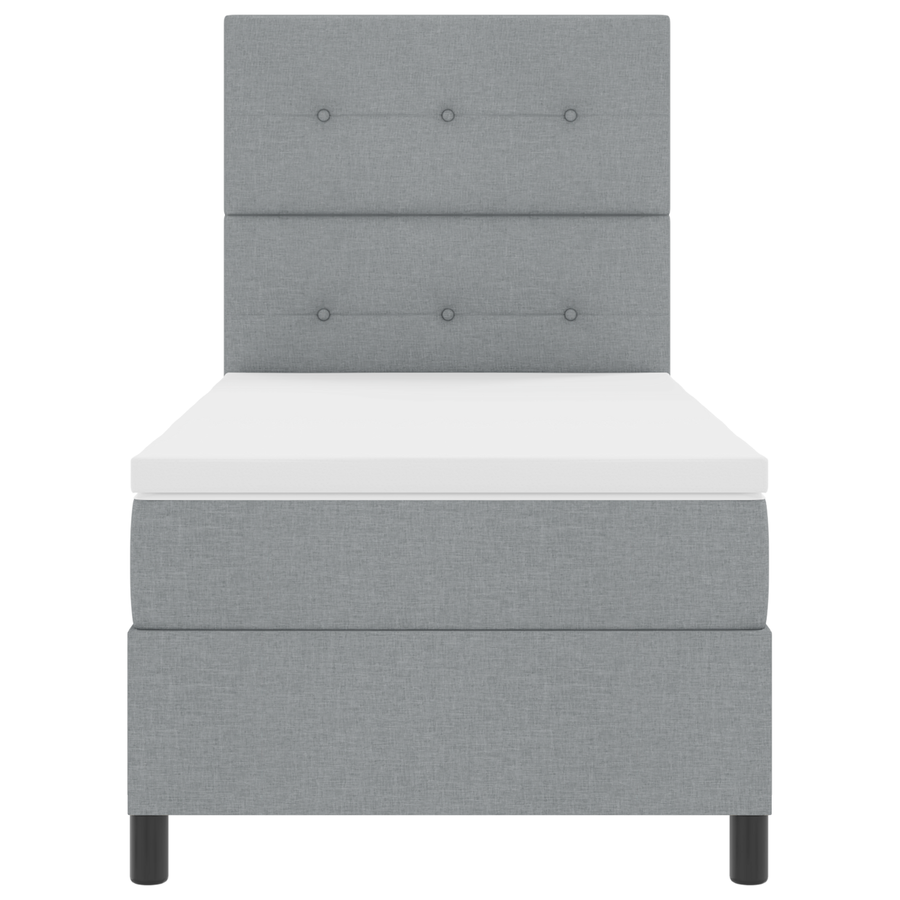 Boxspringbed met Matras & LED Lichtgrijs 80x200 cm Stof