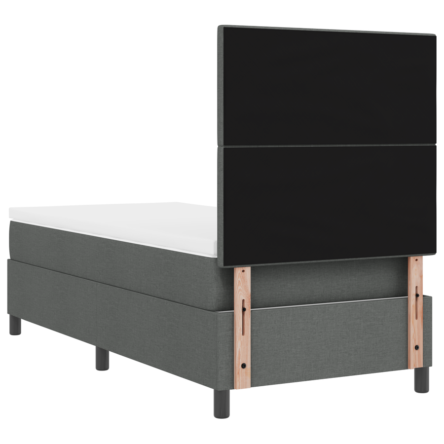 Boxspringbed met Matras & LED Donkergrijs 80x200 cm Stof