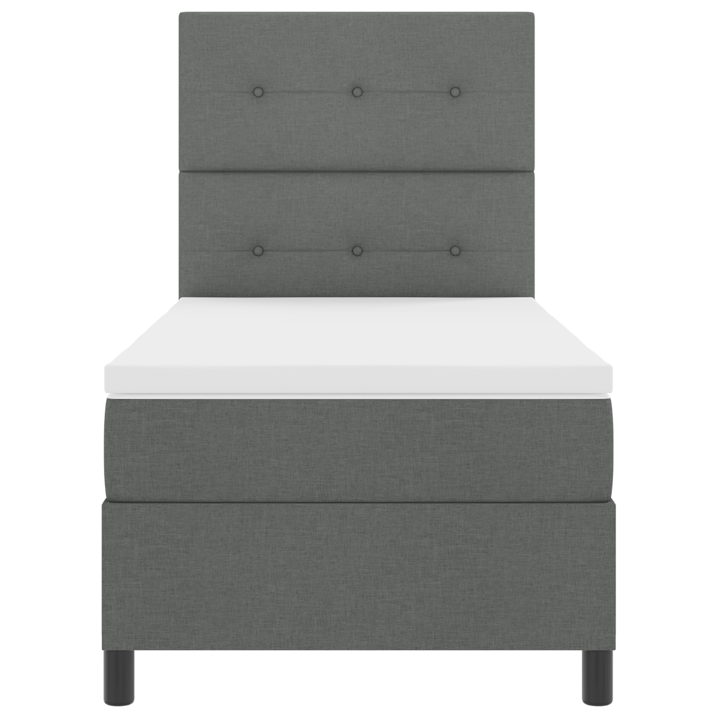 Boxspringbed met Matras & LED Donkergrijs 80x200 cm Stof