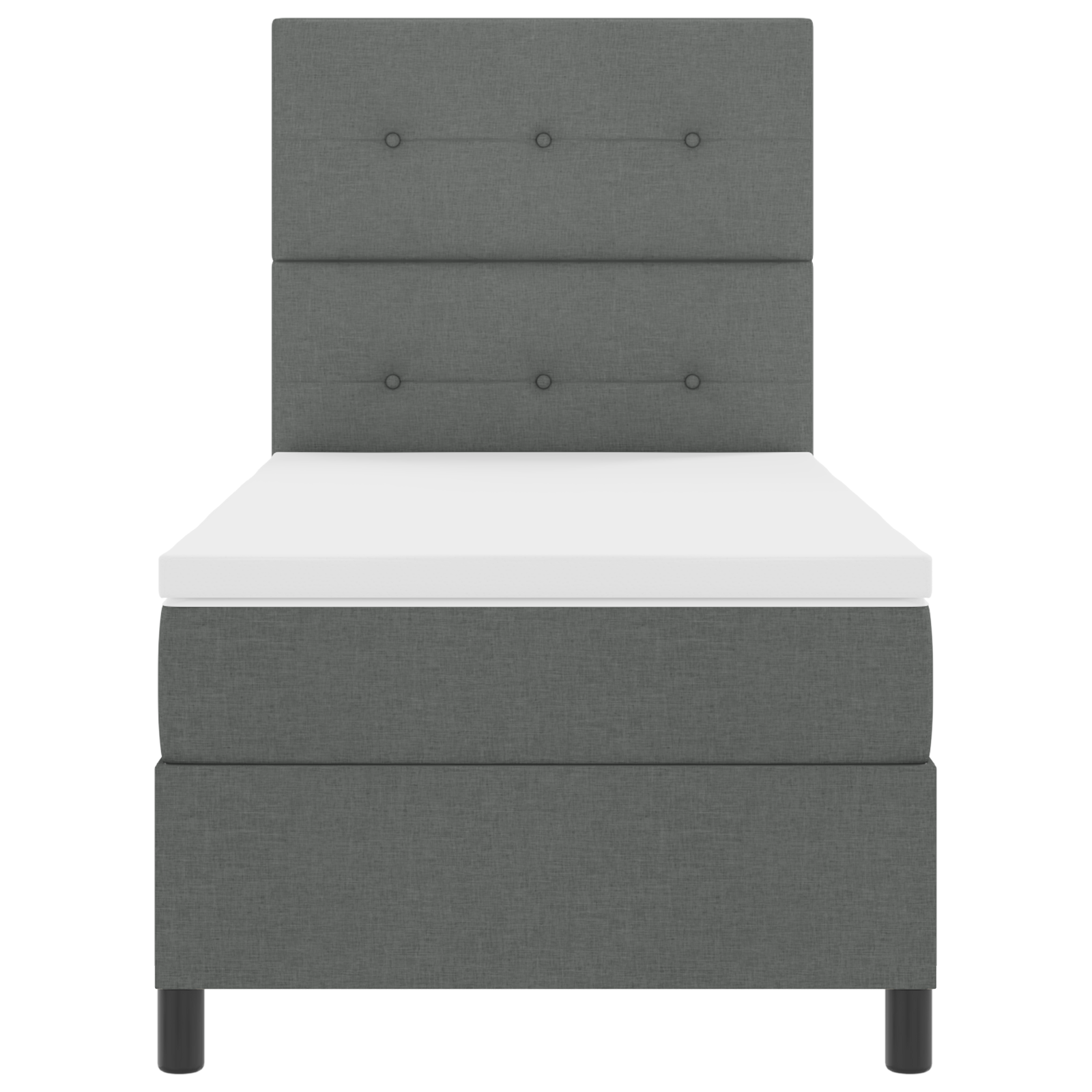 Boxspringbed met Matras & LED Donkergrijs 80x200 cm Stof