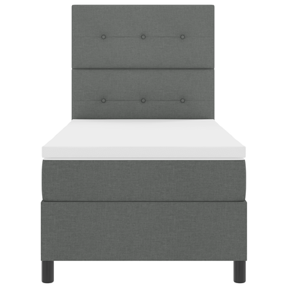 Boxspringbed met Matras & LED Donkergrijs 80x200 cm Stof
