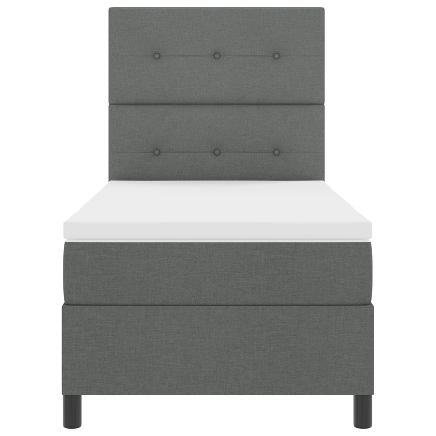 Boxspringbed met Matras & LED Donkergrijs 80x200 cm Stof