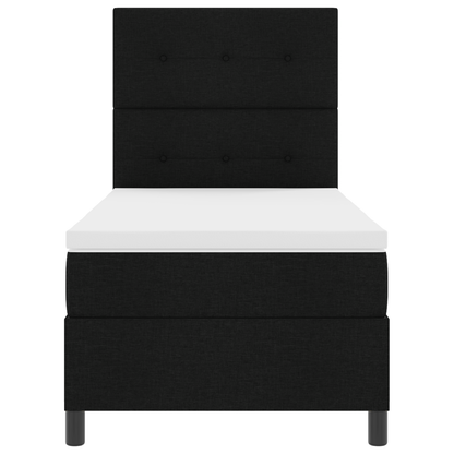 Boxspring Bed met Matras & LED Zwart 80x200 cm Stof